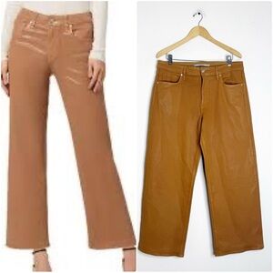 Hudson Rosie Coated Pants Tobacco Brown Size 32 Wide Straight Leg